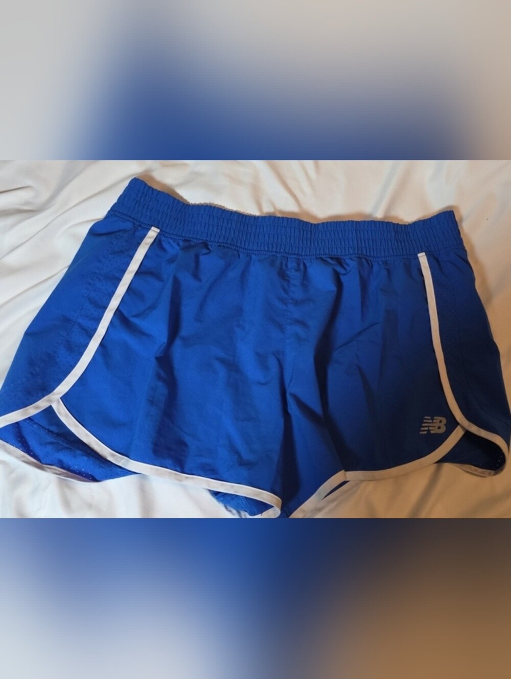 New Balance Women’s Blue Athletic Running Shorts with White Trim XL